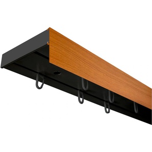 Gardinenschiene SN DECO GROUP Vorhangschiene SH (1) mit Blende 5 cm Gr. 4, schwarz (schwarz, kirschholzfarben), L:200cm T:7,7cm, Kunststoff, Gardinenstangen