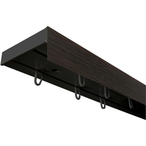 Gardinenschiene SN DECO GROUP Vorhangschiene SH (1) mit Blende 5 cm Gr. 6, schwarz (schwarz, wengefarben), L:300cm T:7,7cm, Kunststoff, Gardinenstangen