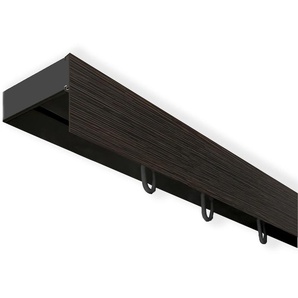 Gardinenschiene SN DECO GROUP Vorhangschiene SH (1) mit Blende 5 cm Gr. 8, schwarz (schwarz, wengefarben), L:400cm T:4,7cm, Kunststoff, Gardinenstangen