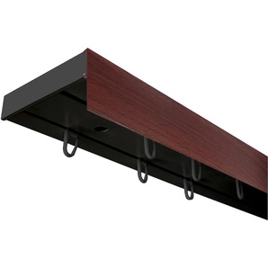 Gardinenschiene SN DECO GROUP Vorhangschiene SH (1) mit Blende 5 cm Gr. 9, rot (schwarz, mahagonifarben), L:450cm T:7,7cm, Kunststoff, Gardinenstangen