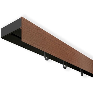 Gardinenschiene SN DECO GROUP Vorhangschiene SH (1) mit Blende 5 cm Gr. 9, schwarz (schwarz, walnussfarben), L:450cm T:4,7cm, Kunststoff, Gardinenstangen