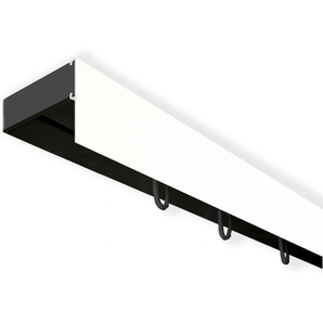 Gardinenschiene SN DECO GROUP Vorhangschiene SH (1) mit Blende 5 cm Gr. 9, schwarz-weiß (schwarz, weiß), L:450cm T:4,7cm, Kunststoff, Gardinenstangen