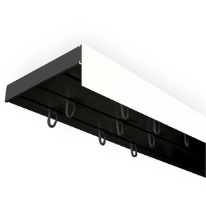 Gardinenschiene SN DECO GROUP Vorhangschiene SH mit Blende Gr. 11, schwarz-weiß (schwarz, weiß), L:510cm T:8,95cm, Kunststoff, Gardinenstangen
