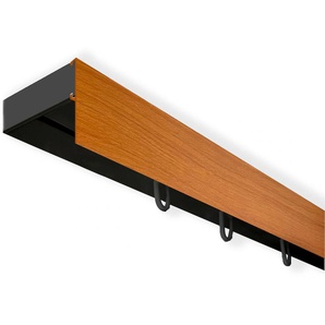 Gardinenschiene SN DECO GROUP Vorhangschiene SH mit Blende Gr. 14, schwarz (schwarz, kirschholzfarben), L:600cm T:4,7cm, Kunststoff, Gardinenstangen