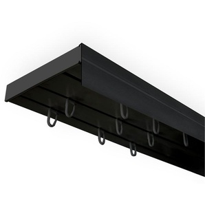 Gardinenschiene SN DECO GROUP Vorhangschiene SH mit Blende Gr. 6, schwarz, L:300cm T:8,95cm, Kunststoff, Gardinenstangen