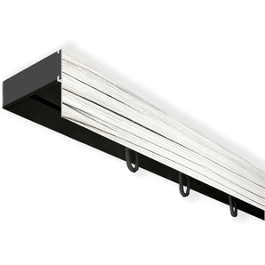Gardinenschiene SN DECO GROUP Vorhangschiene SH mit Blende Gr. 7, schwarz (schwarz, eschefarben), L:360cm T:4,7cm, Kunststoff, Gardinenstangen