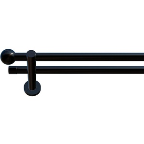 Gardinenstange Colombes, indeko, Ø 20 mm, 2-läufig, Wunschmaßlänge, verschraubt, Komplett-Set inkl. Montagematerial