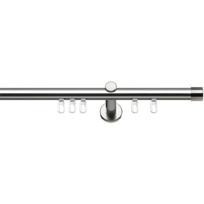 Gardinenstange Consul, indeko, Ø 20 mm, 1-läufig, Wunschmaßlänge, mit Bohren, verschraubt, Aluminium, Innenlauf Komplett-Set inkl. Gleitern und Montagematerial