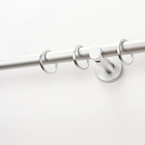 Gardinenstange EASY, GARESA, Ø 20 mm, 1-läufig, Wunschmaßlänge, Vorhanggarnitur, verlängerbar, Endk. M. Ausschnitt, Alu, m. Ringe