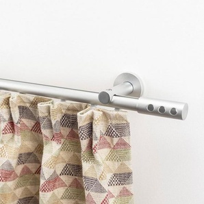 Gardinenstange EASY, GARESA, Ø 20 mm, 1-läufig, Wunschmaßlänge, Vorhanggarnitur, verlängerbar, Wandmontage, Knopf mit 3 Löcher, Alu