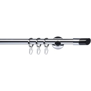 Liedeco Gardinenstange Fertigstilgarnitur 20 mm Piano Gibraltar, Ø 2 mm, 1-läufig, Fixmaß, verschraubt, Eisen, Gardinenstange Komplett