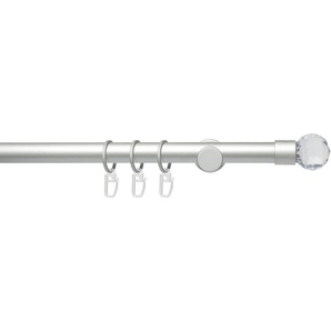 Gardinenstange Fertigstilgarnitur 20 mm Power Facettkugel, Liedeco, Ø 2 mm, 1-läufig, Fixmaß, verschraubt, Eisen, Gardinenstange Komplett