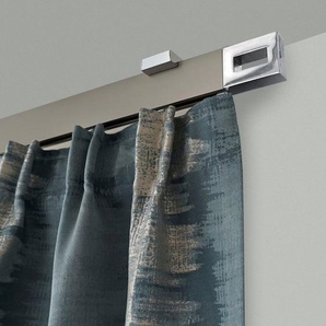Gardinenstange FLAT, GARESA, 1-läufig, Wunschmaßlänge, verschraubt, Aluminium, Rechteckprofil, Deckenmontage, perfekter Lauf, modern, verlängerbar