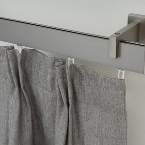 Gardinenstange FLAT, GARESA, 1-läufig, Wunschmaßlänge, verschraubt, Aluminium, Rechteckprofil, Wandmontage, perfekter Lauf, modern, verlängerbar