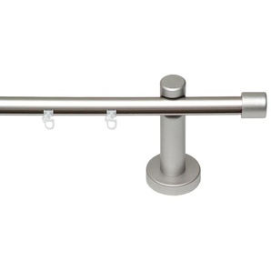 Gardinenstange GARESA KEA Gardinenstangen Gr. L: 450 cm Ø 20 mm, 1 läufig, silberfarben (mattchromfarben) Kinder Gardinenstangen für Vorhanggarnitur, mit Profilverbinder verlängerbar, Wandmontage, Kappe