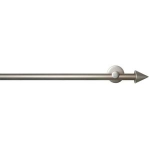 Gardinenstange GARESA SEFRA Gardinenstangen Gr. L: 220 cm Ø 16 mm, 1 St., 2 läufig, grau (nickelfarben) Gardinenstangen nach Maß Vorhanggarnitur,Innenlaufgarnitur, verlängerbar, Endknopf Spitze