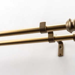Gardinenstange GARESA SPYRNA mit offenem Träger Gardinenstangen Gr. L: 320 cm Ø 16 mm, 2 läufig, goldfarben (mattgoldfarben) Gardinenstangen nach Maß