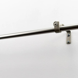 Gardinenstange GARESA SPYRNA mit offenem Träger Gardinenstangen Gr. L: 430 cm Ø 16 mm, 1 läufig, silberfarben (mattchromfarben) Gardinenstangen nach Maß