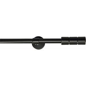 Gardinenstange GARESA STAURA Gardinenstangen Gr. L: 450 cm Ø 16 mm, 1 läufig, schwarz Kinder Gardinenstangen für Vorhanggarnitur, verlängerbar, Knopf mit 2 Rillen, ohne Ringe