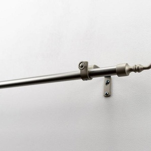Gardinenstange SHEET mit offenem Träger, GARESA, Ø 16 mm, 1-läufig, Wunschmaßlänge, Vorhanggarnitur, verlängerbar, Knopf mit Blätter, ohne Ringe