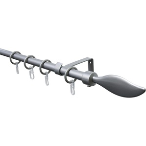 Gardinenstangen-Set Flame 1-Lauf Ø 13/16 mm Silber 130 cm - 240 cm