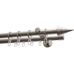 Gardinenstangen-Set Kegel 2-Lauf Ø 20 mm Edelstahloptik