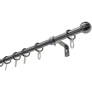 Gardinenstangen-Set Kugel 1-Lauf Ø 16 mm Edelstahloptik