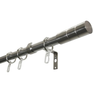 Gardinenstangen-Set Zylinder 1-Lauf Ø 19 mm Edelstahloptik