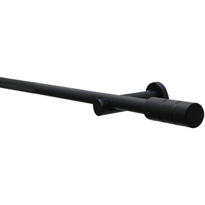 Gardinenstangen-Set Zylinder 1-Lauf Ø 19 mm Schwarz-Matt