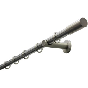 Gardinenstangen-Set Zylinder 1-Lauf Ø 20 mm Edelstahloptik