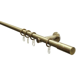 Gardinenstangen-Set Zylinder 1-Lauf Ø 20 mm Messing-Antik