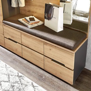 Gardrobenbank Breite 120 cm 120 x 49 x 37cm Braun/Grau/Beige