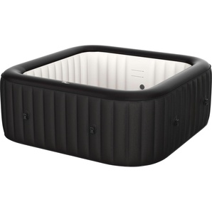 Whirlpool GARDWELL Blackdot Whirlpools Gr. B/H/L: 185 cm x 68 cm x 185 cm, 930 l, grau (grau, weiß) Whirlpools selbstaufblasend, 132 Luftdüsen, BxLxH: 185x185x68 cm, für 6 Personen