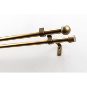 GARESA Gardinenstange BOLTI mit offenem Träger, Ø 16 mm, 2-läufig, Wunschmaßlänge, mit Bohren, verschraubt, Metall, Vorhanggarnitur, verlängerbar, Wandmontage, ohne Ringe
