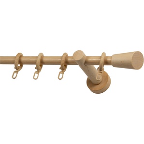GARESA Gardinenstange CLASSICO MOLIS, 1-läufig, Wunschmaßlänge, mit Bohren, verschraubt, Vorhanggarnitur, verlängerbar, Wandmontage, Keil, mit Ringe und Haken