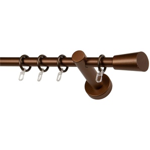 GARESA Gardinenstange CLASSICO MOLIS, 1-läufig, Wunschmaßlänge, mit Bohren, verschraubt, Vorhanggarnitur, verlängerbar, Wandmontage, Keil, mit Ringe und Haken
