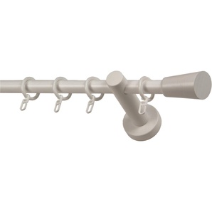 GARESA Gardinenstange CLASSICO MOLIS, 1-läufig, Wunschmaßlänge, mit Bohren, verschraubt, Vorhanggarnitur, verlängerbar, Wandmontage, Keil, mit Ringe und Haken
