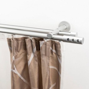 GARESA Gardinenstange EASY, Ø 20 mm, 2-läufig, Wunschmaßlänge, mit Bohren, verschraubt, Aluminium