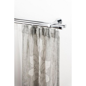 GARESA Gardinenstange EASY, Ø 20 mm, 2-läufig, Wunschmaßlänge, mit Bohren, verschraubt, Aluminium, Vorhanggarnitur-Innenlauf, verlängerbar, Wandmontage, Kappe, Aluminium