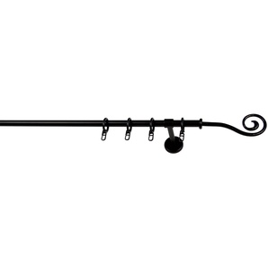 GARESA Gardinenstange ESPERANCA, Ø 16 mm, 1-läufig, Wunschmaßlänge, verschraubt, Vorhanggarnitur, verlängerbar, Endknopf Spirale, Eisen, mit Ringe