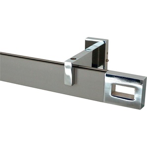 GARESA Gardinenstange FLAT, 1-läufig, Wunschmaßlänge, verschraubt, Aluminium, Rechteckprofil, Wandmontage, perfekter Lauf, modern, verlängerbar