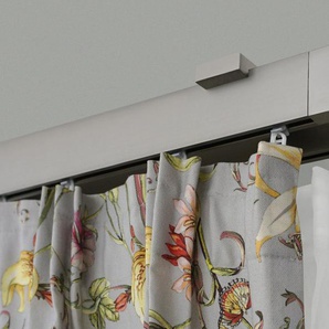 GARESA Gardinenstange FLAT, 2-läufig, Wunschmaßlänge, verschraubt, Aluminium, Rechteckprofil, Deckenmontage, perfekter Lauf, modern, verlängerbar