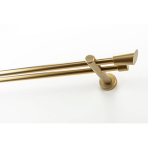 GARESA Gardinenstange MOLIS, Ø 20 mm, 2-läufig, Wunschmaßlänge, mit Bohren, verschraubt, Holz, Metall, Vorhanggarnitur, verlängerbar, Wandmontage, Keil, ohne Ringe