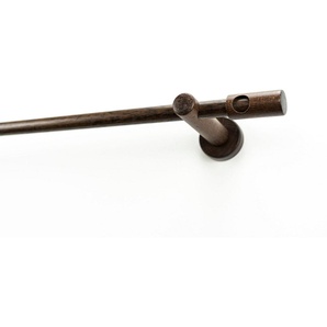 GARESA Gardinenstange PANDRI, Ø 20 mm, 1-läufig, Wunschmaßlänge, mit Bohren, verschraubt, Holz, Vorhanggarnitur, verlängerbar, gerader Knopf mit Ausschnitt