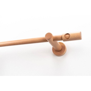 GARESA Gardinenstange PANDRI, Ø 20 mm, 1-läufig, Wunschmaßlänge, mit Bohren, verschraubt, Holzwerkstoff, Vorhanggarnitur, verlängerbar, gerader Knopf mit Ausschnitt