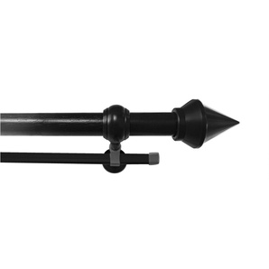 GARESA Gardinenstange SEMARA, Ø 28 mm, 2-läufig, Wunschmaßlänge, mit Bohren, verschraubt, Holz, Kunststoff, Vorhanggarnitur, Kunststoff, verlängerbar, mit Ringe/2 Lauf Gleiter