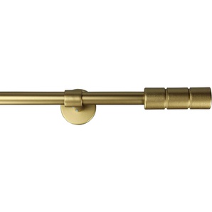 GARESA Gardinenstange STAURA, Ø 16 mm, 1-läufig, Wunschmaßlänge, mit Bohren, verschraubt, Holz, Metall, Vorhanggarnitur, verlängerbar, Knopf mit 2 Rillen, ohne Ringe