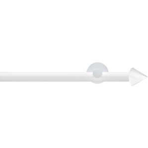 GARESA Gardinenstange WHITE, Ø 20 mm, 2-läufig, Wunschmaßlänge, verschraubt, Eisen, Vorhanggarnitur, Innenlauf, verlängerbar, Wandmontage, Endknopf Spitze