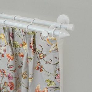 GARESA Gardinenstange WHITE, Ø 20 mm, 2-läufig, Wunschmaßlänge, verschraubt, Eisen, Vorhanggarnitur, verlängerbar, Wandmontage, Endknopf Spitze