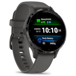 Garmin Venu® 3S Kieselgrau/Schiefergrau mit Schnellwechsel-Silikon-Armband 010-02785-00